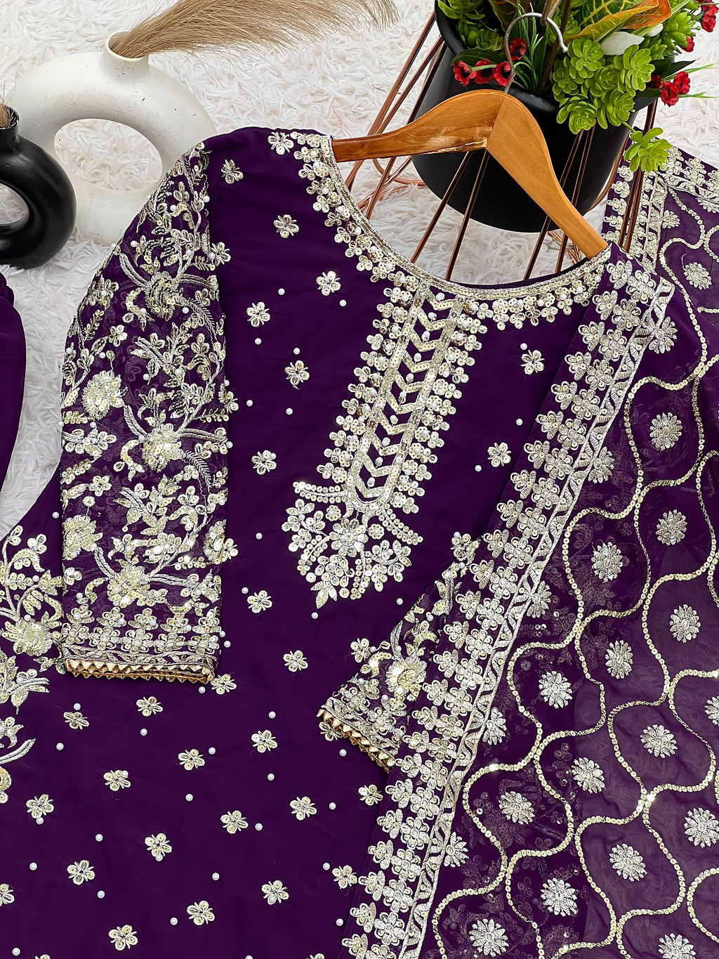 Party Wear Look Top-Plazzo