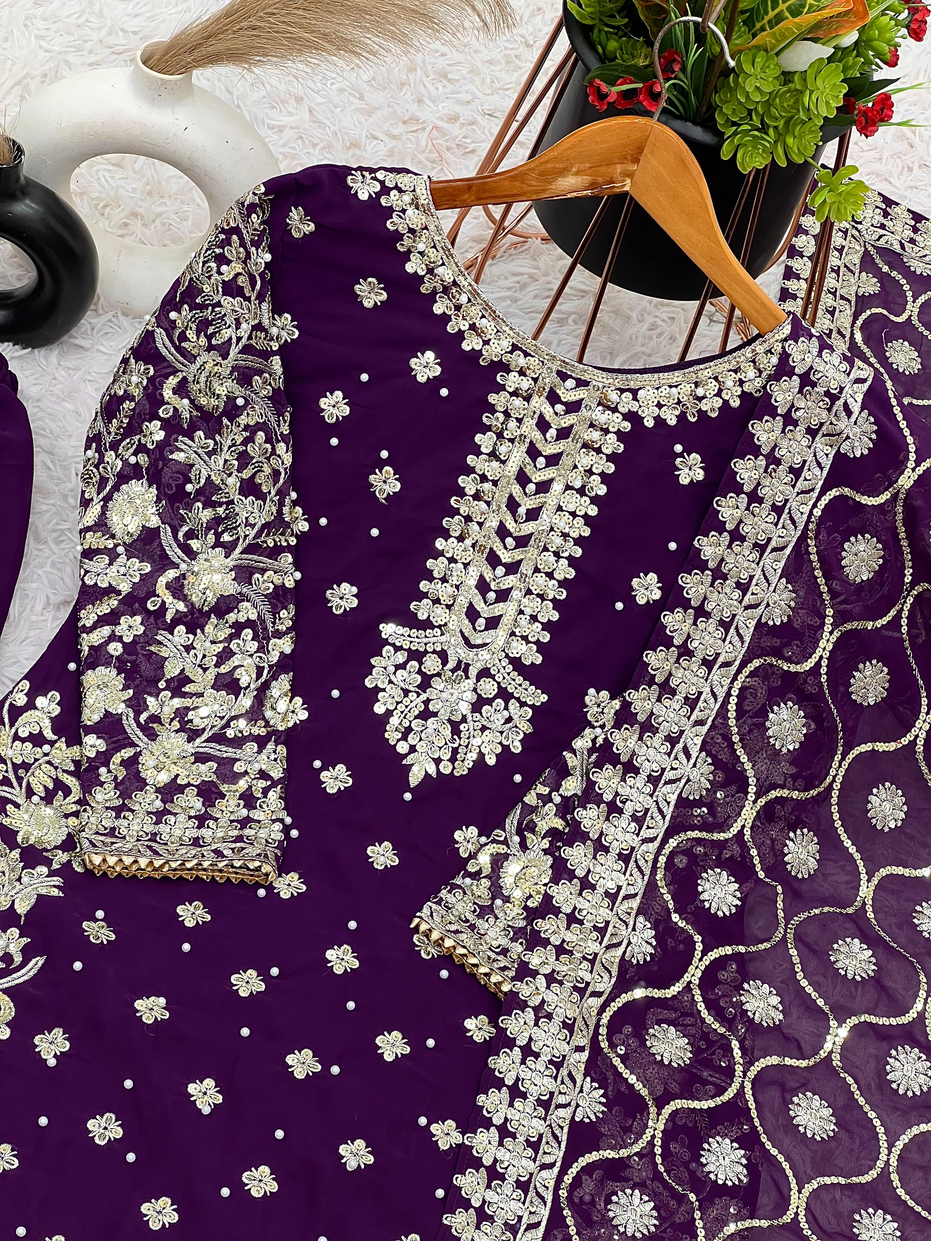 Party Wear Look Top-Plazzo
