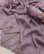 Georgette crush with embroidery work Saree