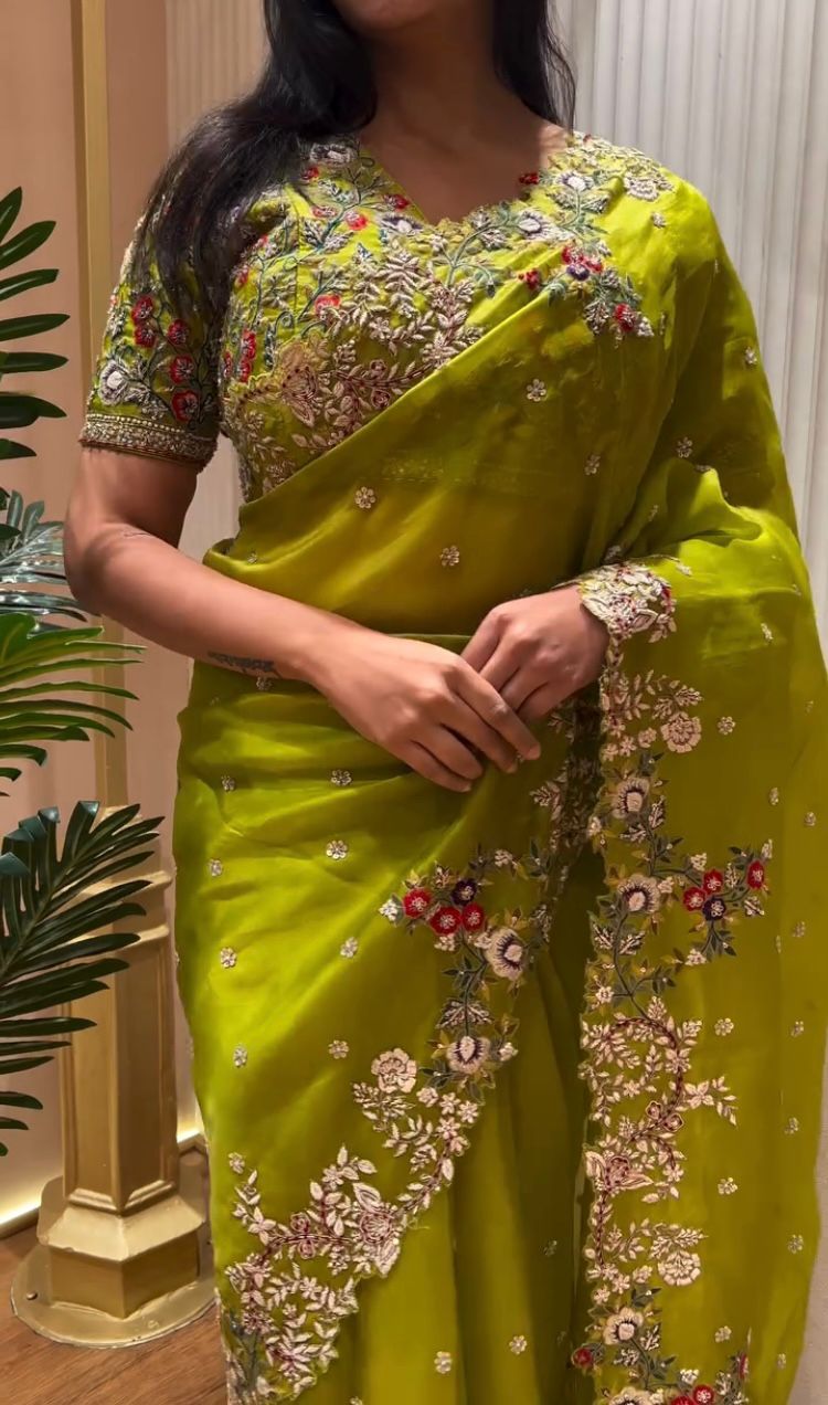 PARTY WEAR ZIMMY CHU SAREE❤️