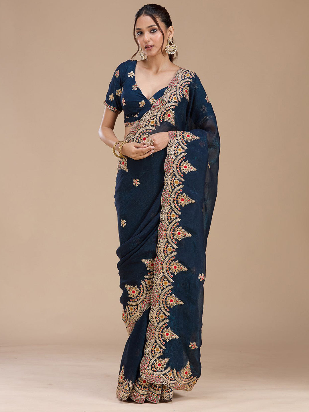 Premium Fandy Satin Saree