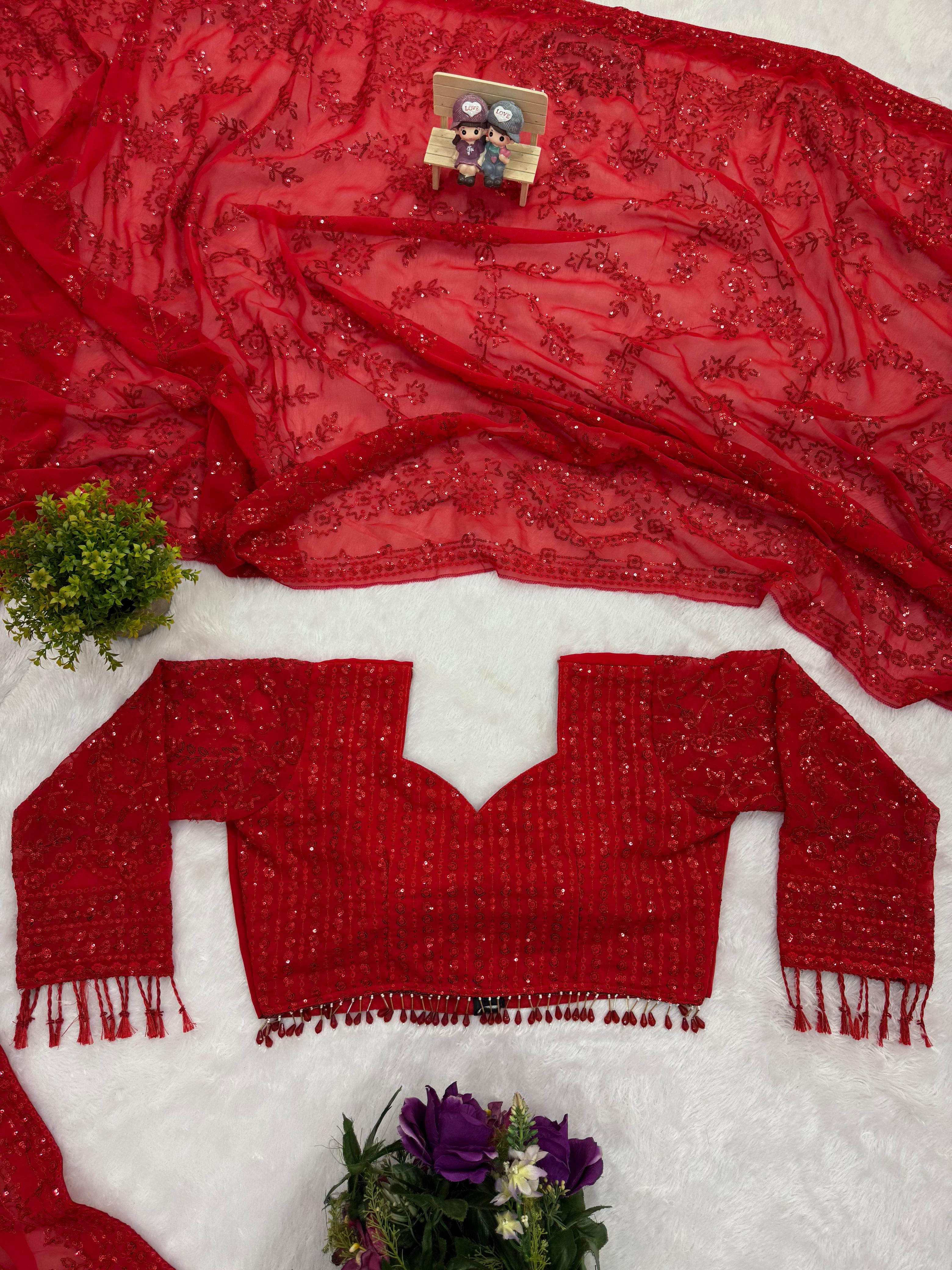 FAUX GORGETTE SAREE