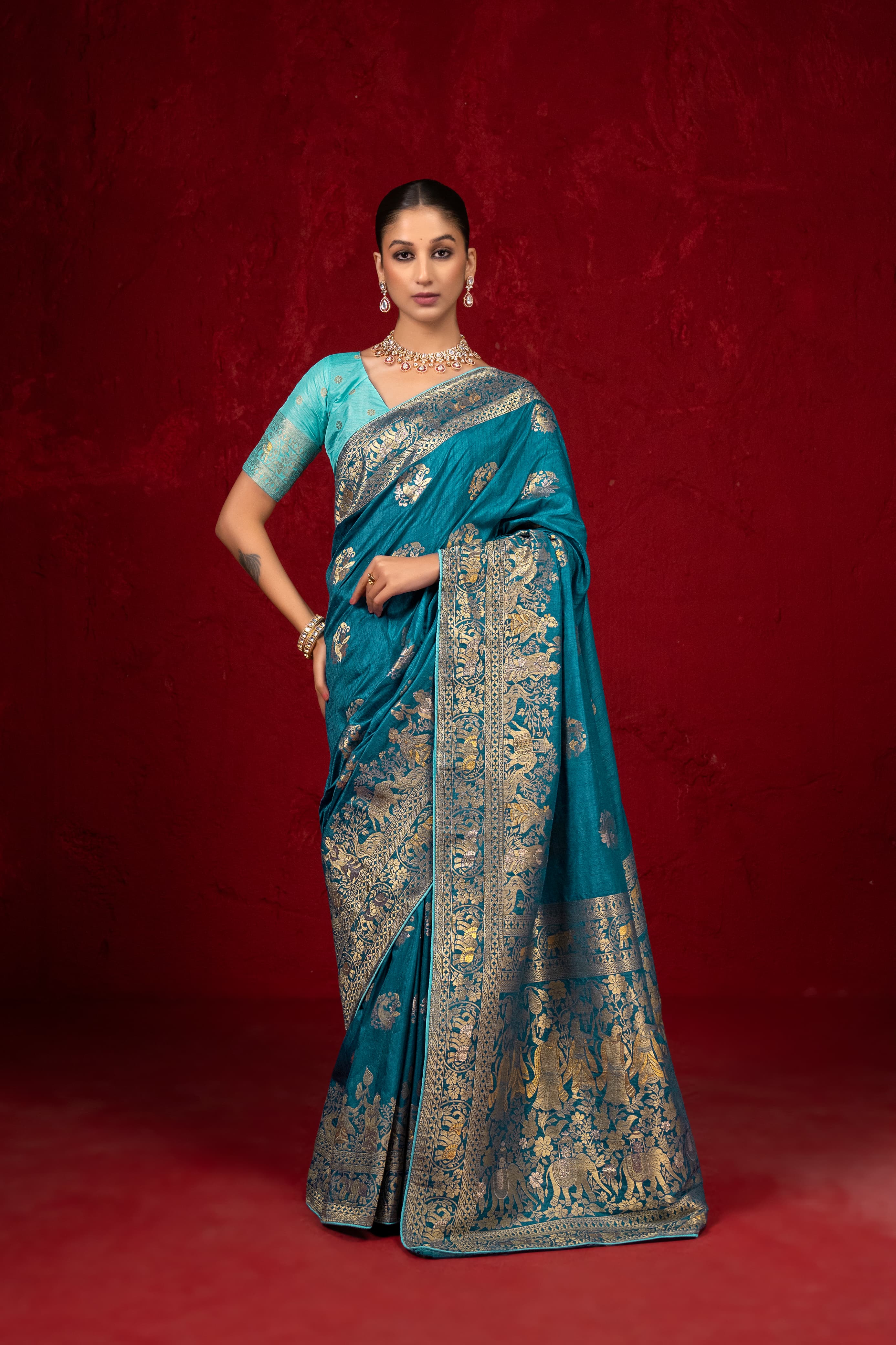KALAMKARI DOLA SILK SAREE