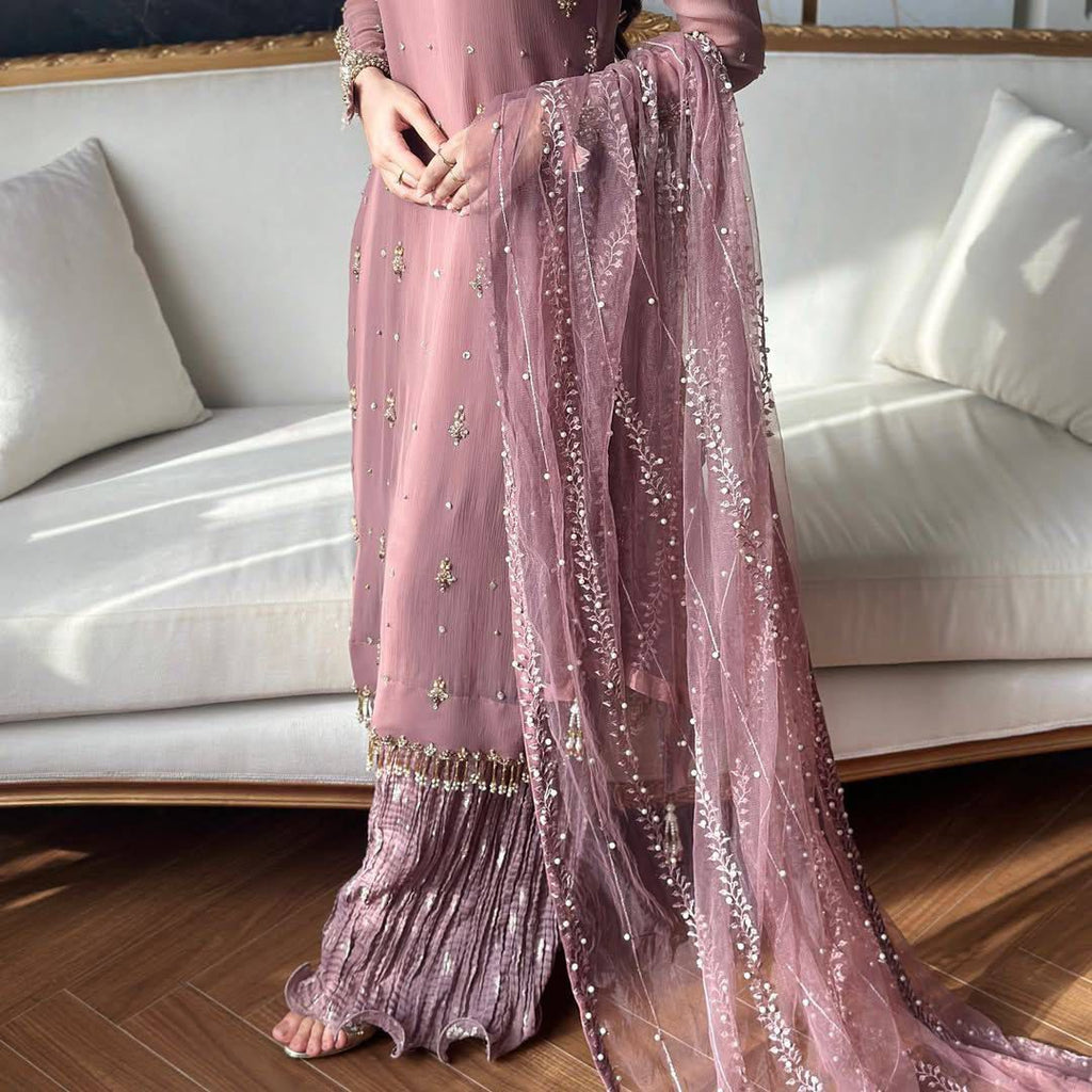 Fux Georgette Top Pallazo & Dupatta