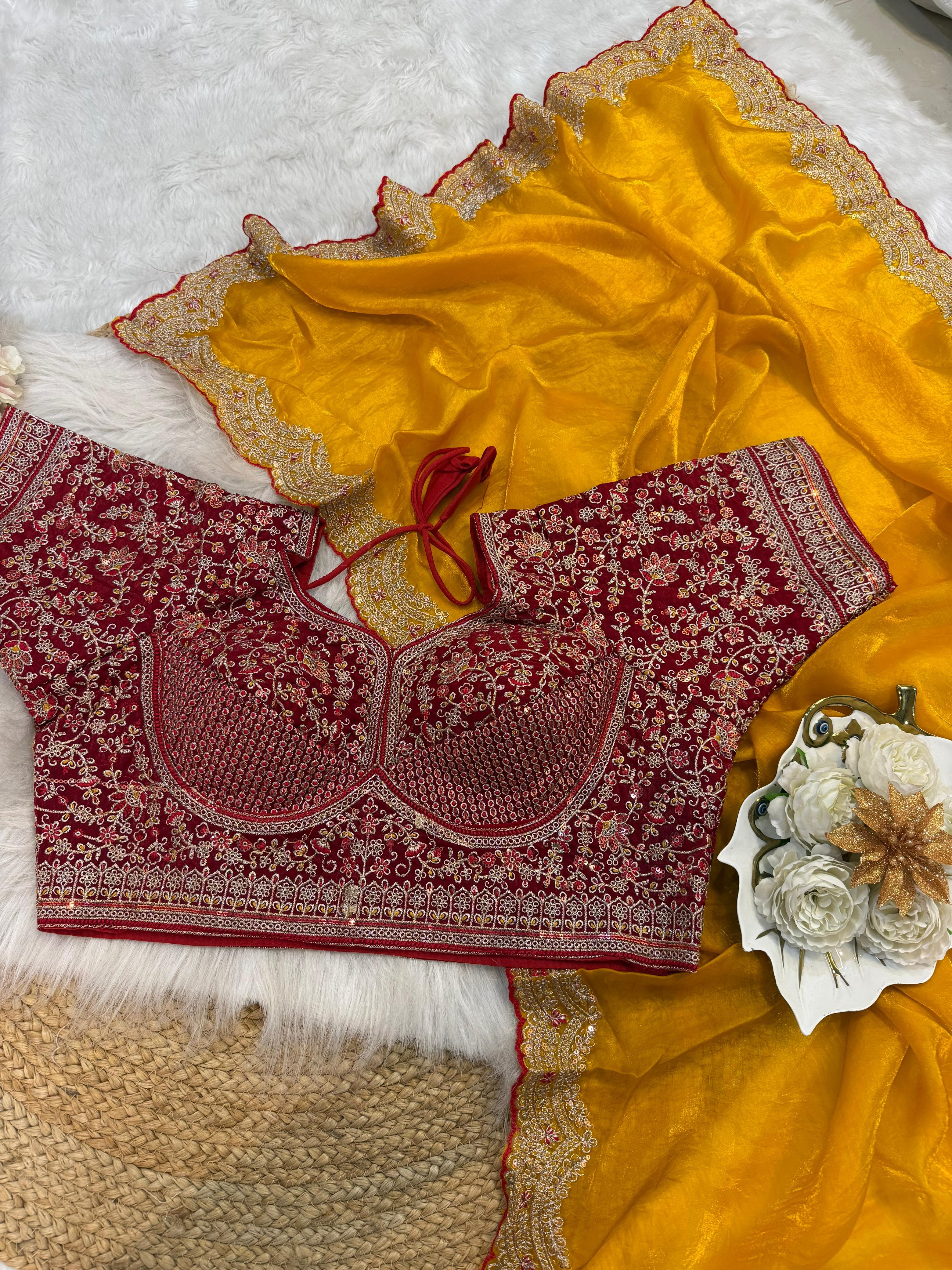 Premium space Silk Sabyasachi Inspired Saree