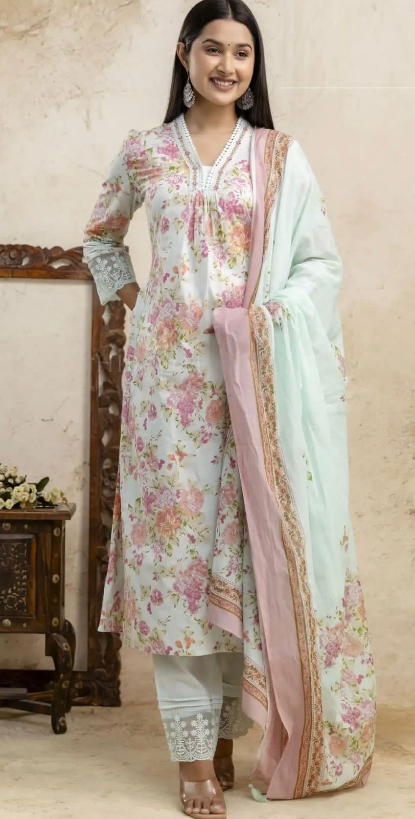 Anarkali Kurti With beautiful Floral print