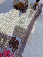 Party Wear  Heavy Dual Tone Peding Star  Top Plazzo & Dupatta Set