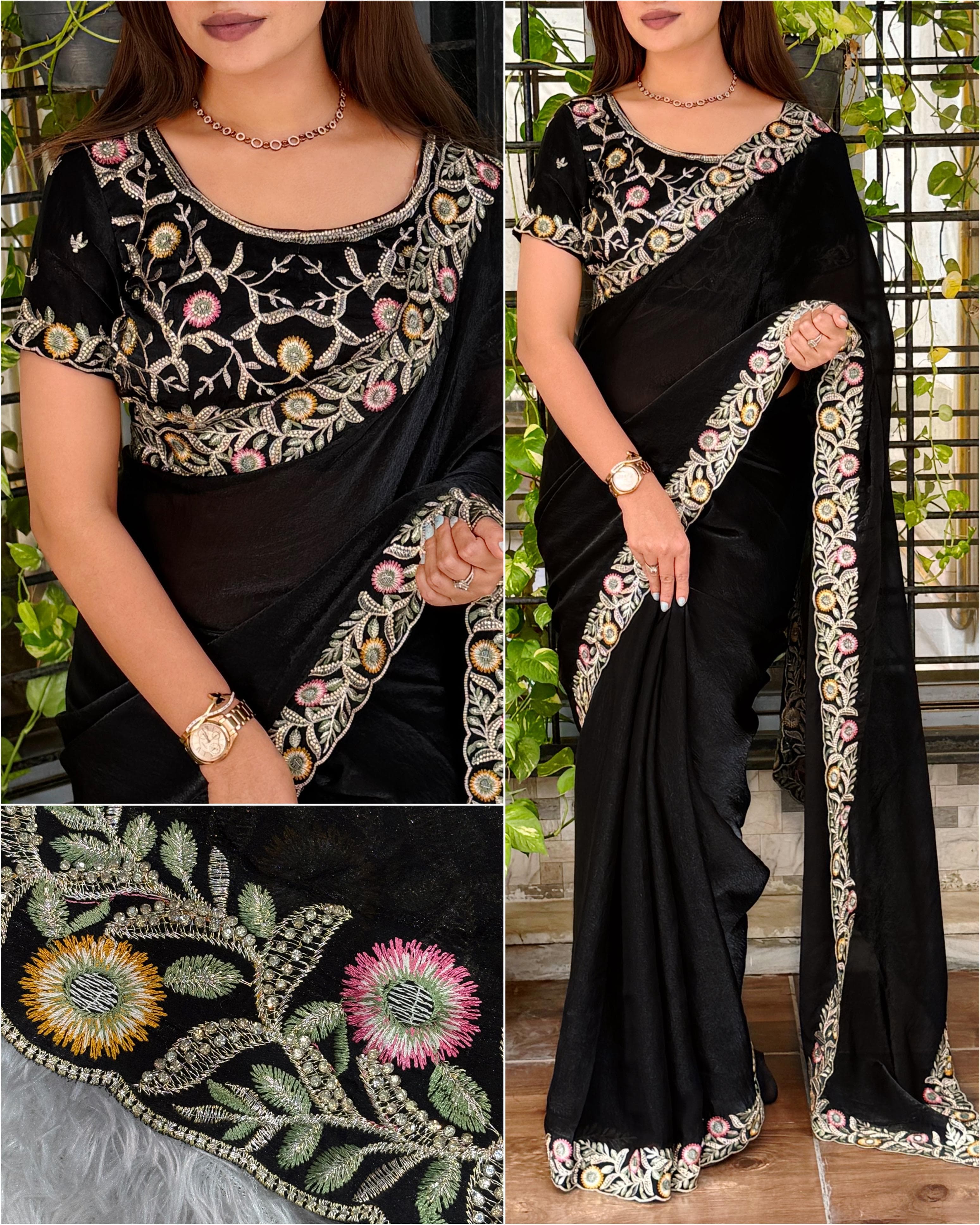 Treding fandy satin saree