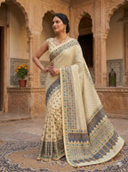 Viral Ajrak Mirror Work Saree