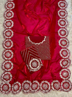 Wedding Premium fandy Satin fabrics Trisha Saree