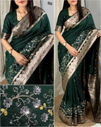 Banarasi Silk With Zari Border Saree