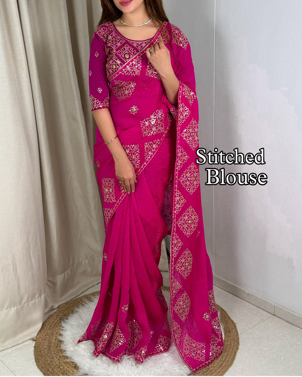 Madhubala Design Gorgeous Fendy Satin Saree