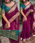 Princess Fandy Satin Work Blouse Saree