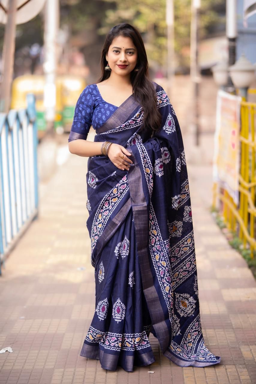 PRINED SAREE BEAUTIFUL COLOR