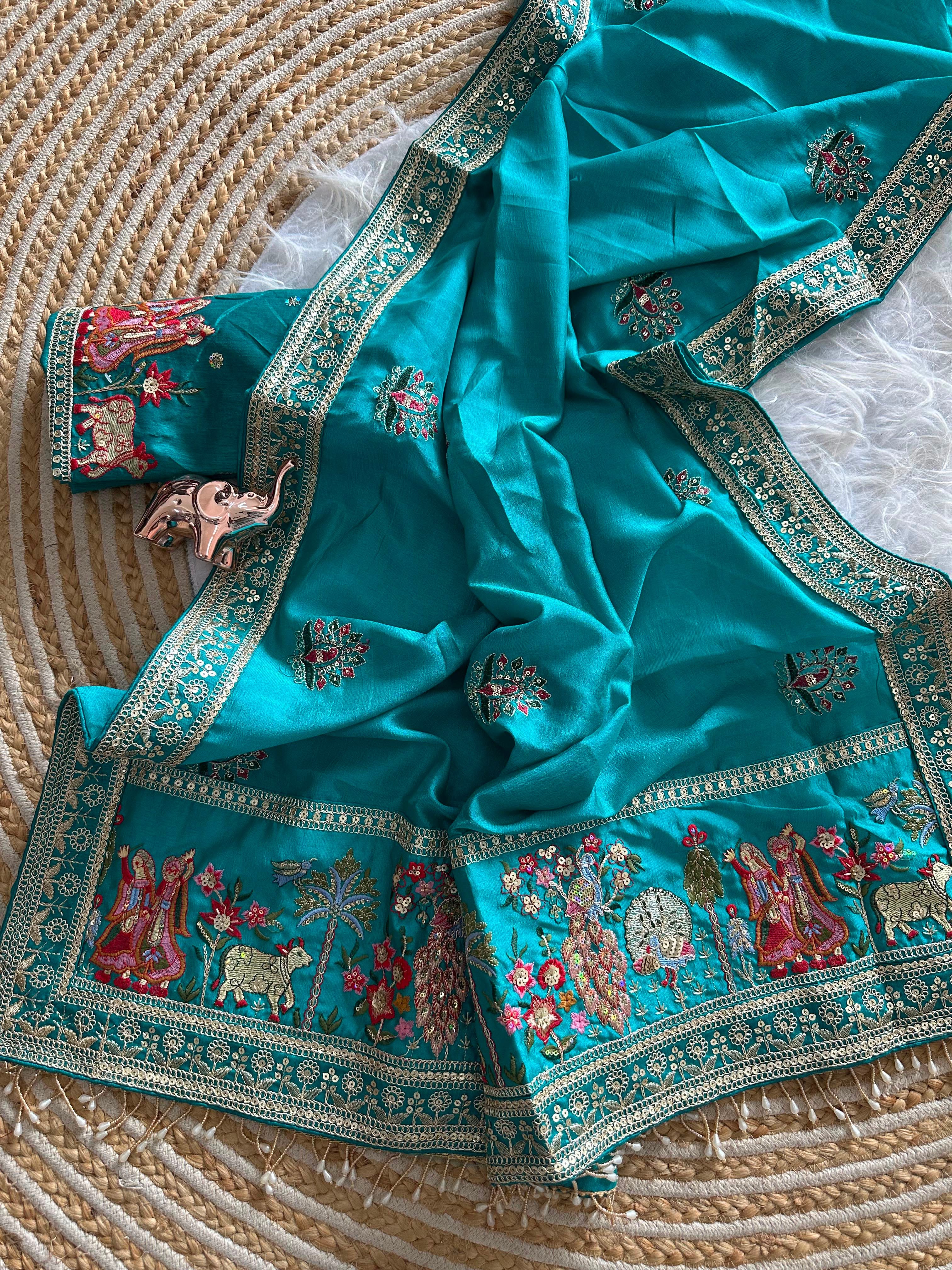 Very Soft nd Elegant Rich look vichitra silk saree