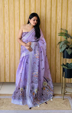 Digital Print Linen Saree