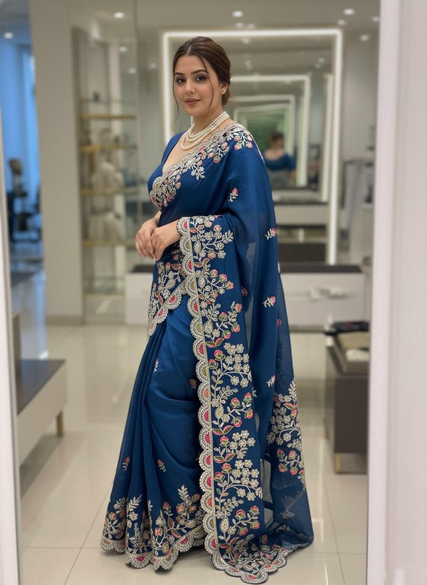 Party Wear Soft Rangoli Silk Saree