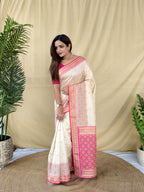 Soft Silk White Saree