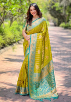 Soft Silk Saree With Rose Gold Motifs