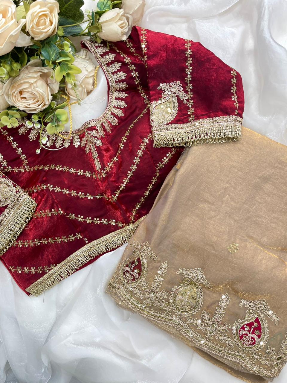 very soft nd elegant fendy sartin fabric saree