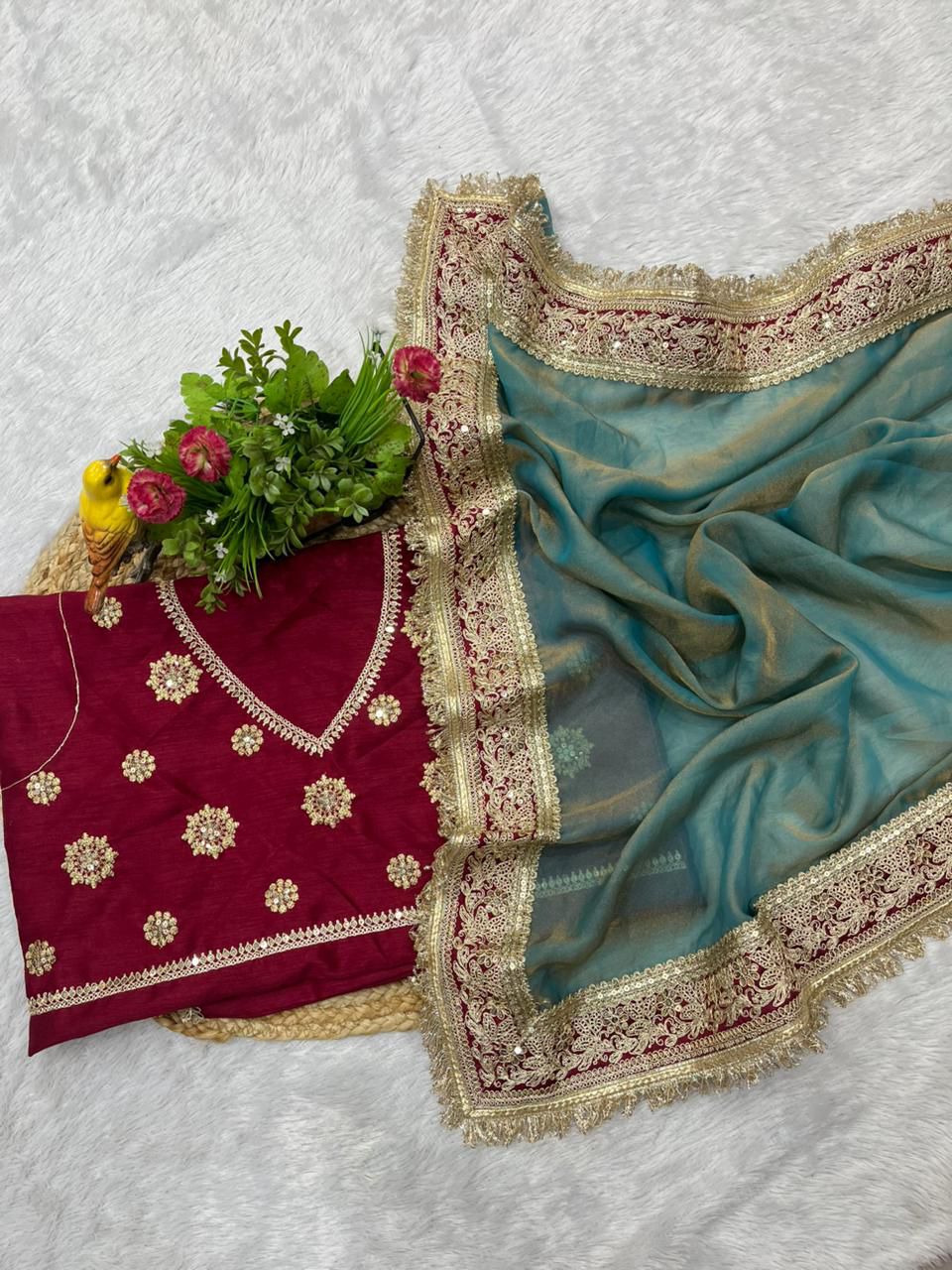 TRADING KAJAL  MOCHA SILK SAREE