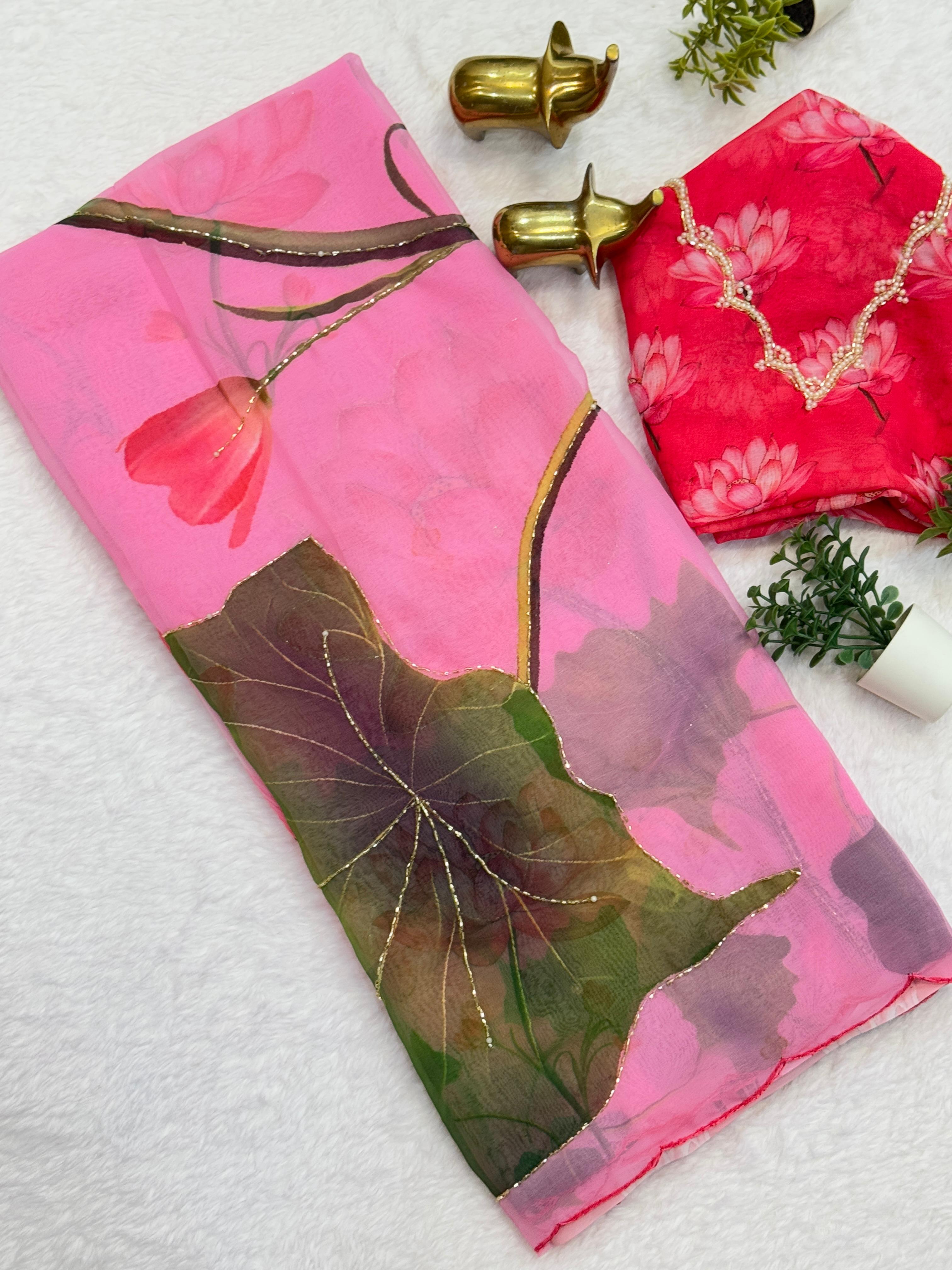 Soft Chiffon Digital Print Saree