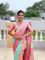 Soft Banarasi Multi Color Saree