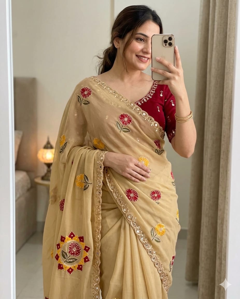 Rangoli tissue Saree