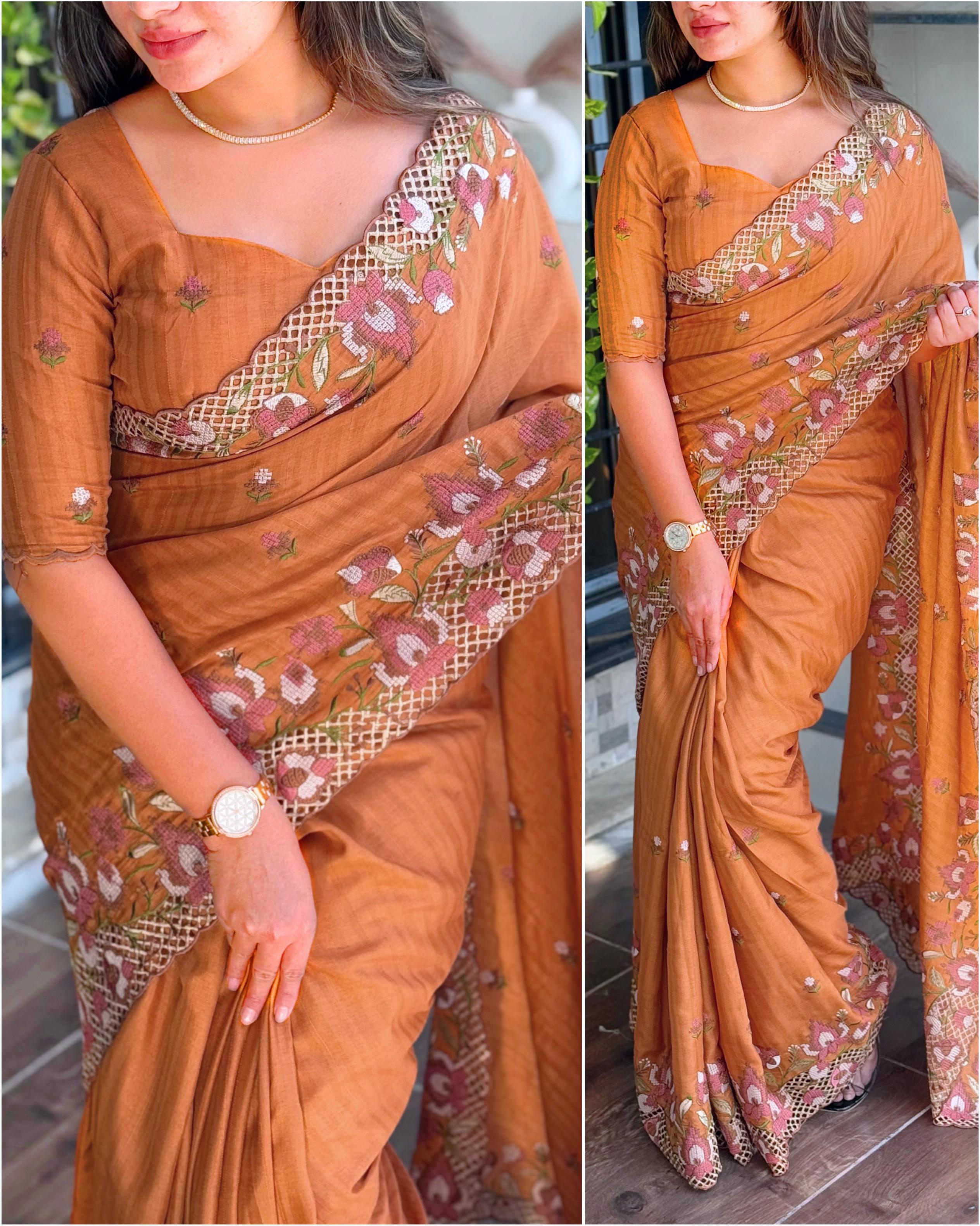 VISCOSE SLUB SILK SAREE