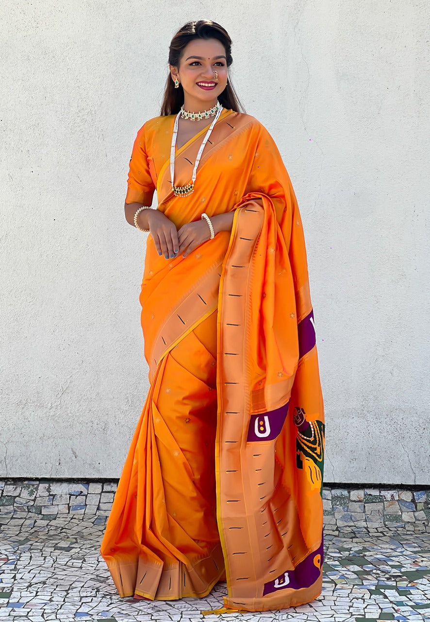 FLORAL MOTIFS PAITHANI SAREE