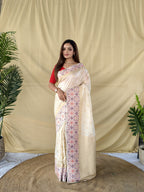 Soft Silk Saree in Pure White