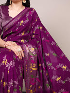 Naylon Easy drape, rich colors, and detailed weaving Saree