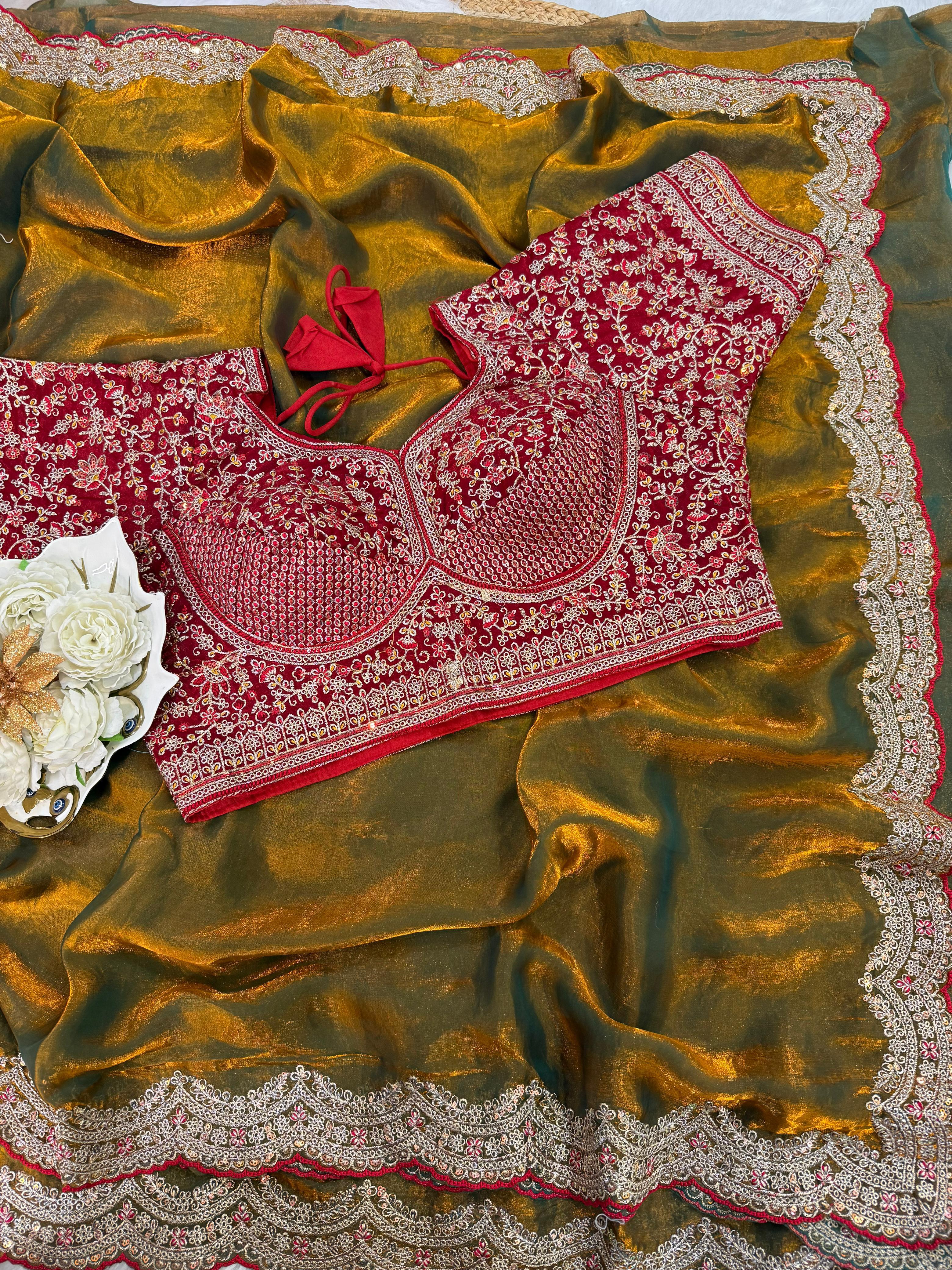 Premium space Silk Sabyasachi Inspired Saree
