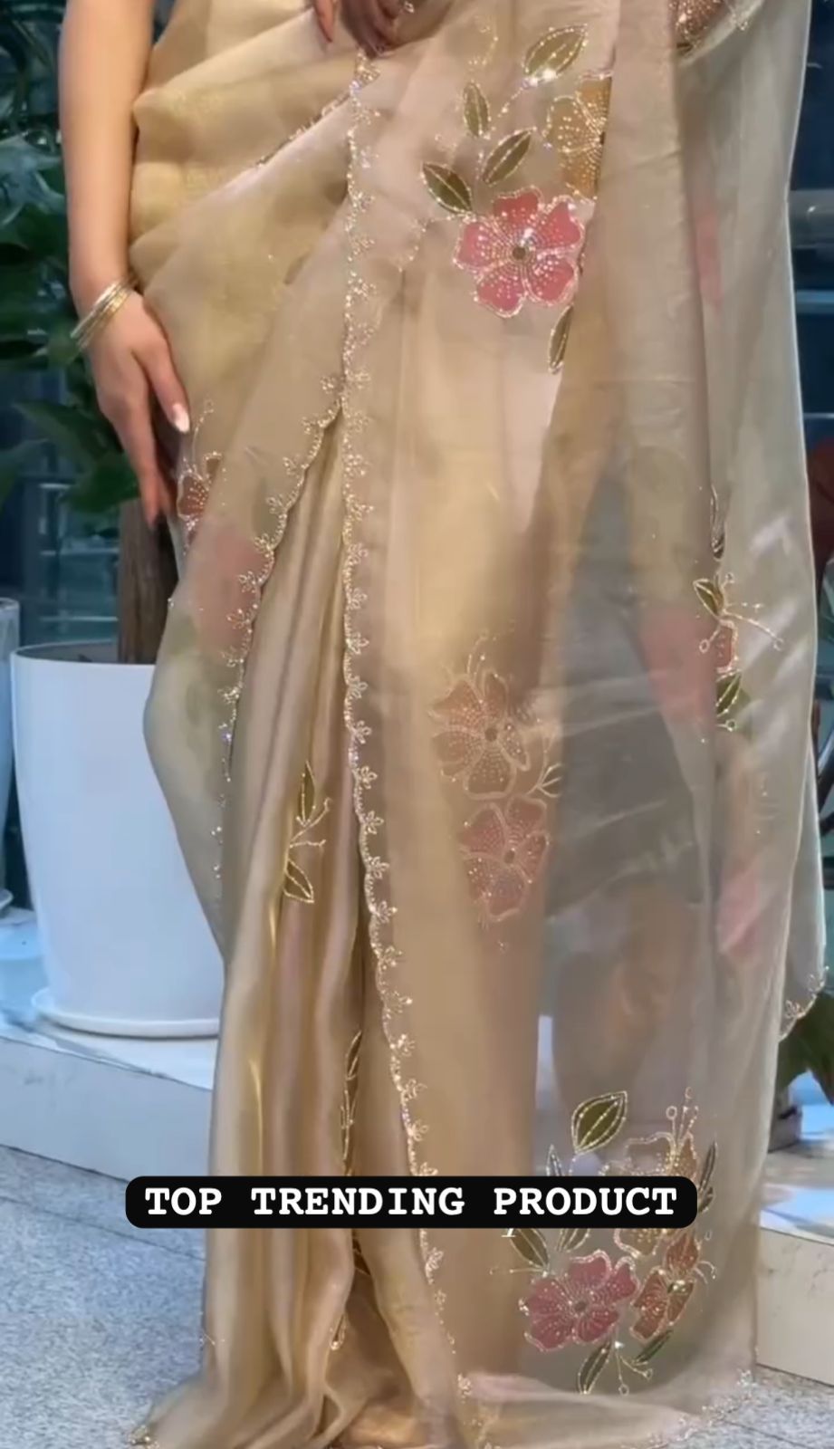 TWO TONE TISSUE SILK SAREE