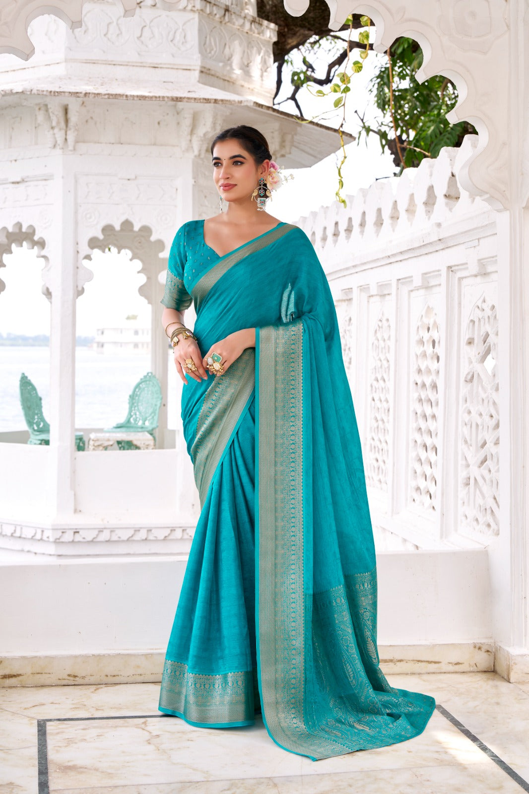 CHIFFON ZARI WEAVING SAREE