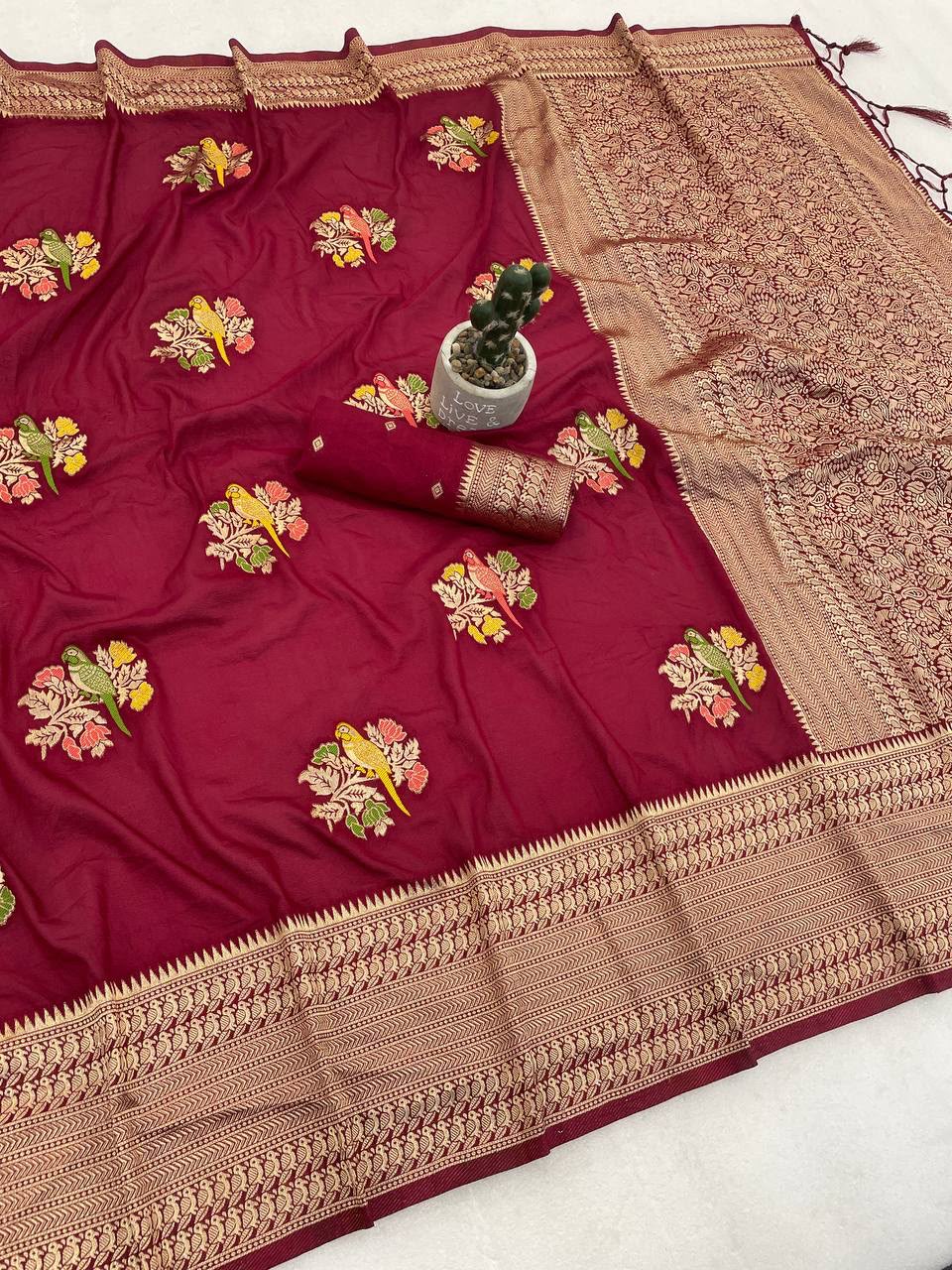Pure Naylon kadi Creap Georgette Saree