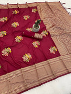 Pure Naylon kadi Creap Georgette Saree