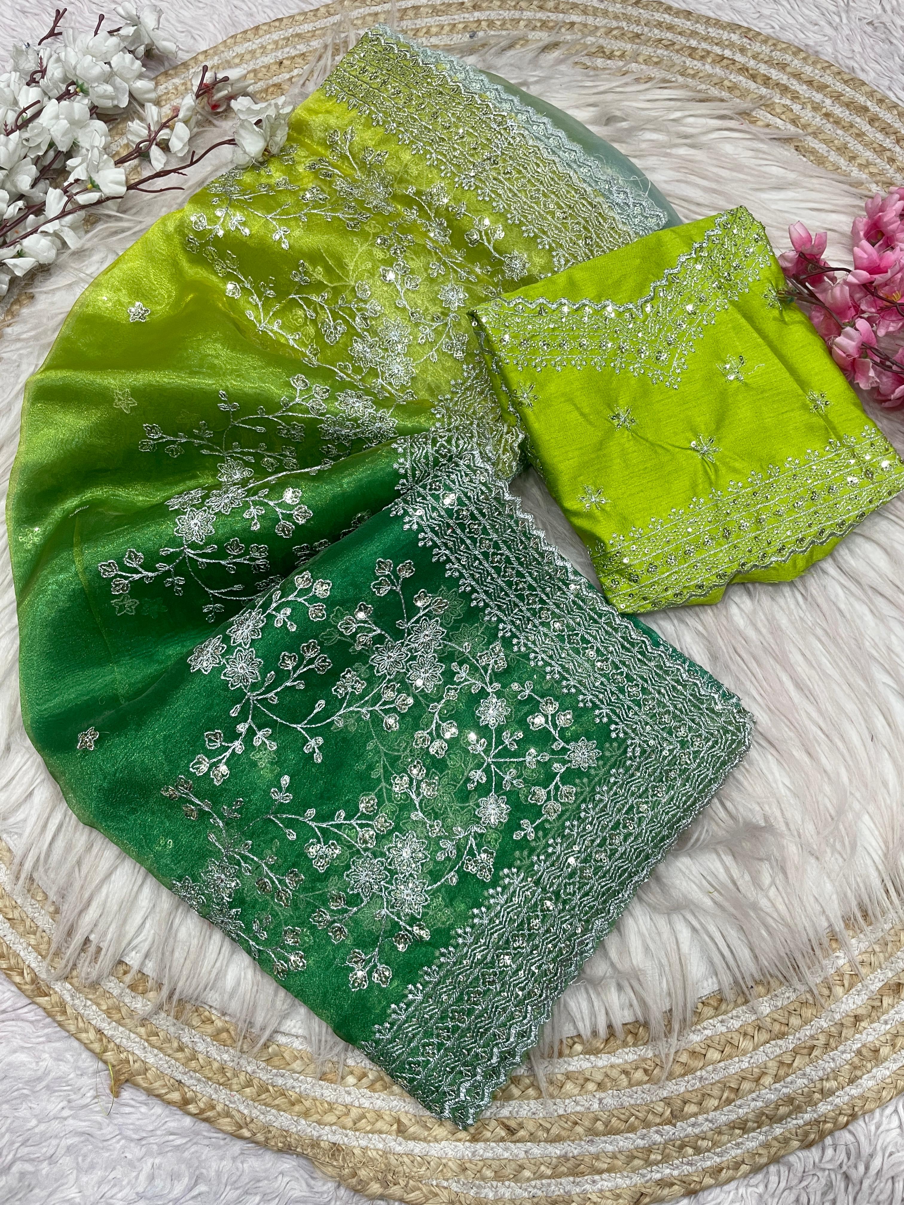 ORGANZA SILK DIGITAL PRINT SAREE