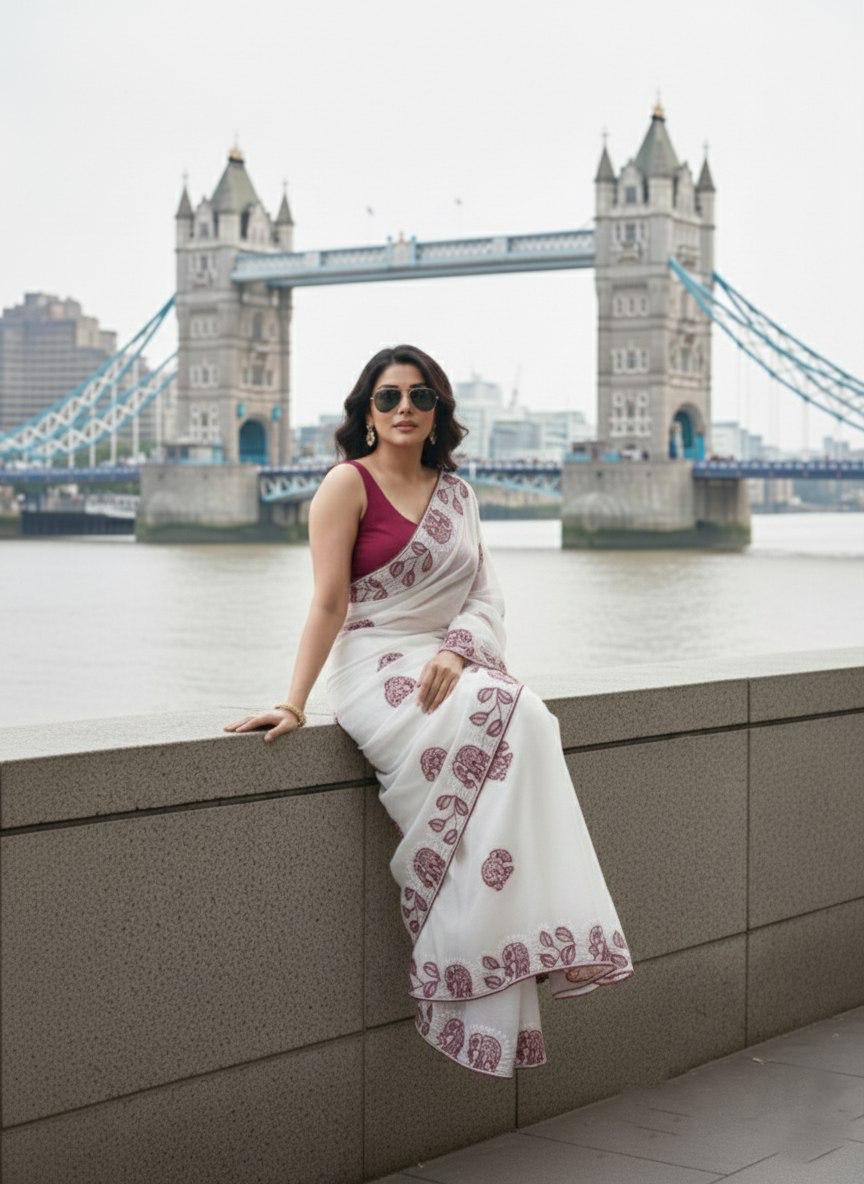 Party Wear Fendy Chiffon Saree