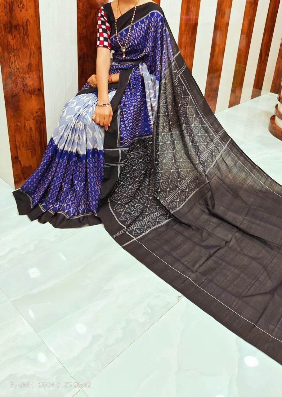 Plain Digital Print Saree