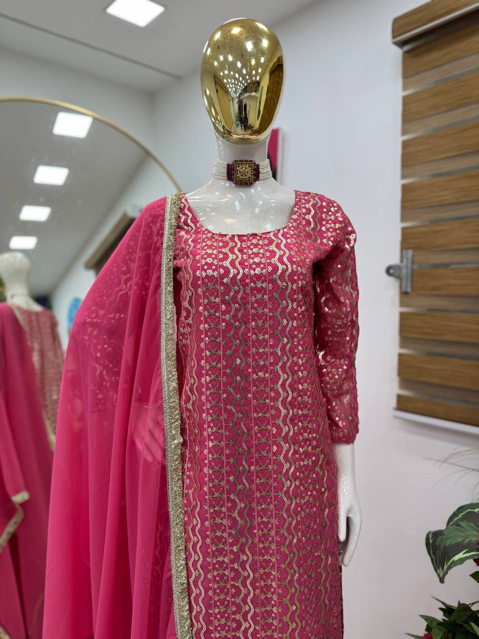 New Designer Party Top Pallazo & Dupatta Set👗