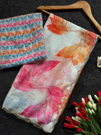 SOFT TABI ORGANZA FLOWER PRINT SAREE