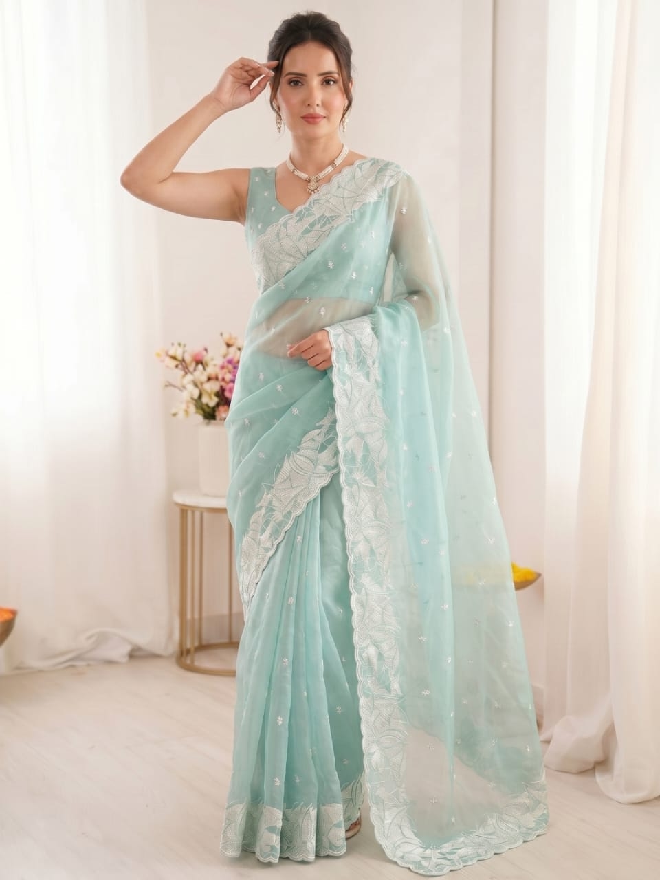 Wedding Season Crush Organza Saree