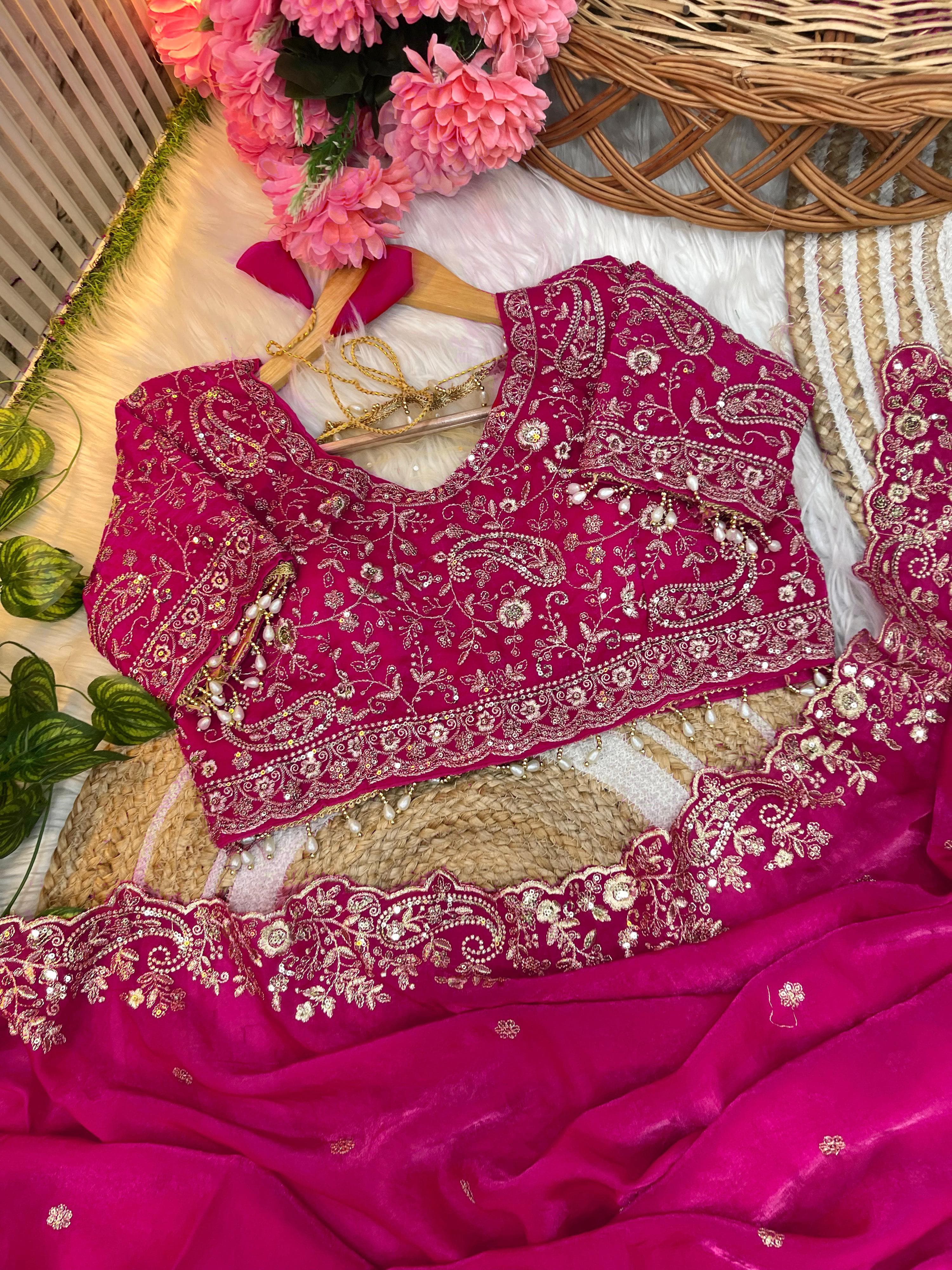 NEW WEDDING EMBROIDERY SEQUENCES WORK SAREE