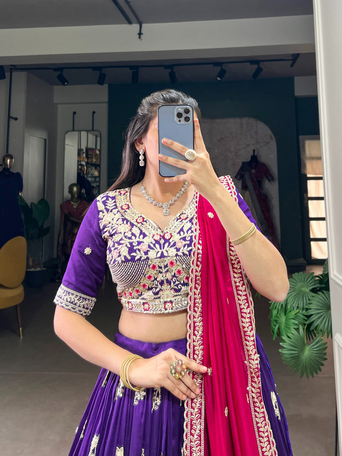Keshvi Vichitra Silk Lahenga Choli