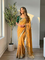 A very soft nd elegant fendy sartin fabric saree