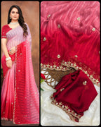 3D PADDING MOTI HANDWORK SAREE