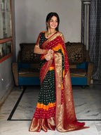 Kanjivaram Bandhani Dani Saree