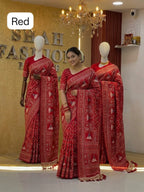 Ajrakh Sartin Viscose Saree