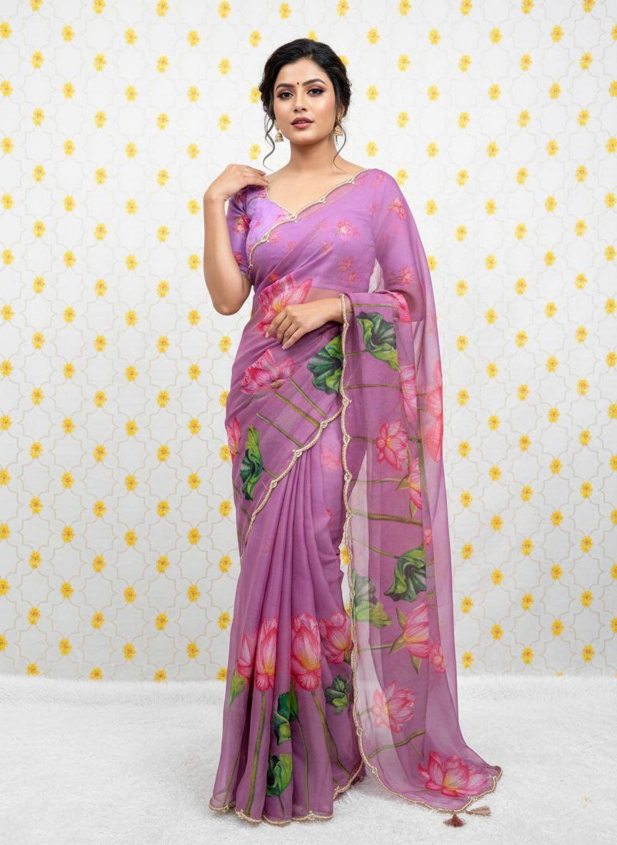 Soft Tabby Floral Print Saree